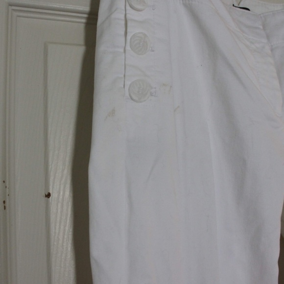 White Ann Taylor Loft slacks - nautical buttons - Picture 7 of 8
